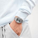 D1 Milano Square Titanium Gray Dial Gray Steel Strap Watch for Men - D1-SQBJ02