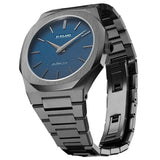 D1 Milano Ultra Thin Blue Dial Gray Steel Strap Watch for Men - D1-UTBJ12