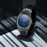 D1 Milano Ultra Thin Blue Dial Gray Steel Strap Watch for Men - D1-UTBJ12