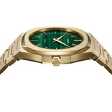 D1 Milano Ultra Thin Malachite Green Dial Gold Steel Strap Watch for Men - D1-UTBJ30