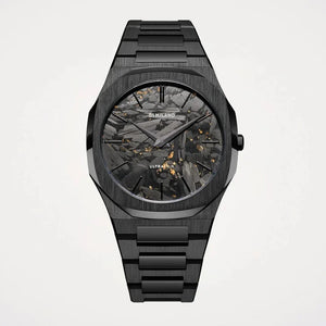 D1 Milano Ultra Thin Two Tone Black Steel Strap Watch for Men - D1-UTBJ31