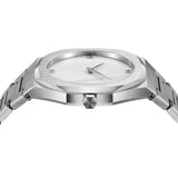 D1 Milano Ultra Thin Marble White Dial Silver Steel Strap Watch for Women - D1-UTBL13