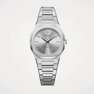 D1 Milano Ultra Thin Silver Dial Silver Steel Strap Watch for Women - D1-UTBL30