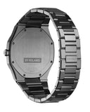 D1 Milano Ultra Thin Re-Gun Black Dial Gray Steel Strap Watch for Men - D1-UTBJ41