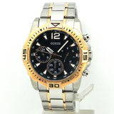 Guess Commander Chronograph Blue Dial Two Tone Steel Strap Watch for Men - GW0056G5