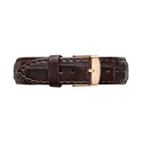 Daniel Wellington Classic York Black Dial Brown Leather Strap Watch For Women - DW00100140