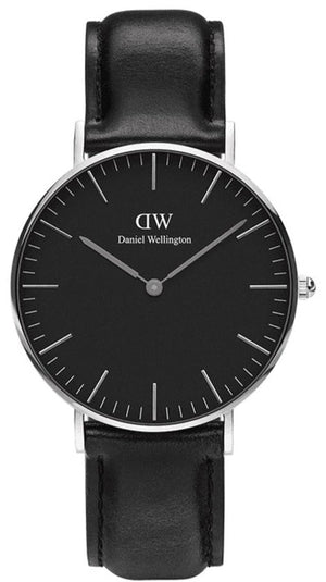Daniel Wellington Classic Sheffield Black Dial Black Leather Strap Watch For Women - DW00100145