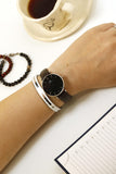 Daniel Wellington Classic Petite York Black Dial Brown Leather Strap Watch For Women - DW00100182