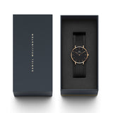 Daniel Wellington Petite Ashfield Black Dial Black Mesh Bracelet Watch Watch For Women - DW00100201