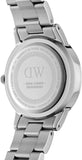 Daniel Wellington Iconic Link Black Dial Silver Steel Strap Watch for Women - DW00100204