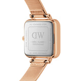 Daniel Wellington Quadro Studio White Dial Rose Gold Mesh Strap Watch For Women - DW00100517