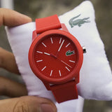 Lacoste 12.12 Red Dial Red Silicon Strap Watch for Men - 2010988