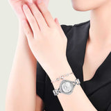 Swarovski Crystal Flower Silver Dial Silver Steel Strap Watch for Women - 5547622