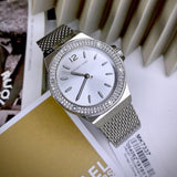 Michael Kors Lennox Three-Hand Silver Dial Silver Steel Strap Watch For Women - MK7337
