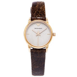 Emporio Armani Classic Analog Grey Dial Brown Leather Strap Watch For Men - AR1813