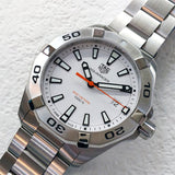 Tag Heuer Aquaracer Quartz White Dial Silver Steel Strap Watch for Men - WBD1111.BA0928