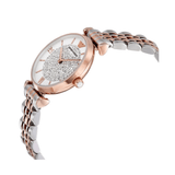 Emporio Armani Gianni T Bar White Dial Two Tone Steel Strap Watch For Women - AR1926