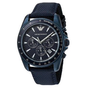 Emporio Armani Sportivo Chronograph Blue Dial Blue Nylon Strap Watch for Men - AR6132