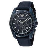 Emporio Armani Sportivo Chronograph Blue Dial Blue Nylon Strap Watch for Men - AR6132