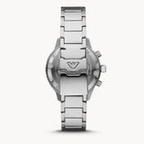 Emporio Armani Diver Chronograph Quartz Black Dial Silver Steel Strap Watch For Men - AR11360