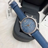 Emporio Armani Luigi XLarge Chronograph Blue Dial Blue Leather Strap Watch for Men - AR1969