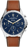 Fossil Forrester Chronograph Blue Dial Brown Leather Strap Watch for Men -  S5607