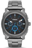 Fossil Machine Chronograph Brown Dial Grey Steel Strap Watch for Men - FS4931