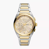 Fossil Everett Chronograph Gold Dial Two Tone Steel Strap Watch for Men - FS5796