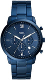 Fossil Neutra Chronograph Blue Dial Blue Steel Strap Watch for Men - FS5826