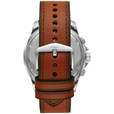 Fossil Dillinger Luggage Chronograph Green Dial Brown Leather Strap Watch for Men - FS5734