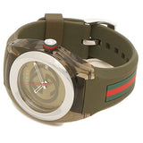 Gucci Sync XXL Quartz Brown Dial Brown Leather Strap Watch For Men - YA137106