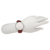 Gucci G Timeless Automatic Silver Dial Red Leather Strap Watch For Men - YA126346