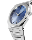 D1 Milano Ultra Thin Blue Dial Silver Steel Watch for Men - D1-UTBJ03