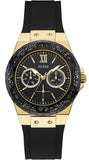 Guess Black Dial Black Rubber Strap Watch For Women - W1053L7