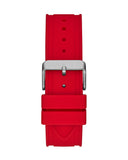 Guess Momentum Black Dial Red Rubber Strap Watch for Men - GW0263G3