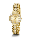 Guess Gala Diamonds Gold Dial Gold Steel Strap Watch for Women - GW0401L2
