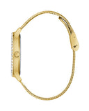 Guess Soiree Diamonds Gold Dial Gold Mesh Bracelet Watch for Women - GW0402L2