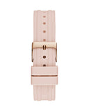 Guess Heiress Diamonds Rose Gold Dial Pink Rubber Strap Watch for Women - GW0407L3