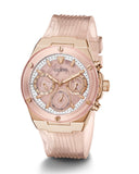 Guess Athena Rose Gold Dial Rose Gold Rubber Strap Watch for Women - GW0409L3