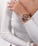 Guess Queen Multifunction Rose Gold Dial Rose Gold Steel Strap Watch For Women - GW0464L3