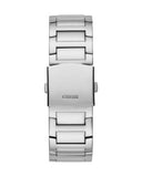 Guess King Quartz Silver Dial Silver Steel Strap Watch For Men - GW0497G1