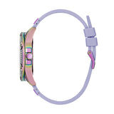 Guess Queen Quartz Purple Dial Purple Silicone Strap Watch For Women - GW0536L4