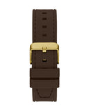 Guess Headline Chronograph Blue Dial Brown Silicone Strap Watch For Men - GW0571G5