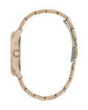 Guess Cubed Analog Black Dial Rose Gold Steel Strap Watch For Women - GW0607L3