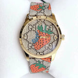 Gucci G Timeless Brown Dial Brown Leather Strap Watch For Women - YA1264133