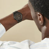 Lacoste Replay Black Dial Black Steel Strap Watch for Men - 2011194