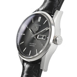 Tag Heuer Carrera Automatic Black Dial Black Leather Strap Watch for Men - WAR201A.FC6266