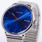 Calvin Klein High Noon Quartz Blue Dial Silver Mesh Bracelet Watch for Men - K8M2112N