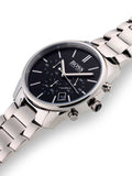 Hugo Boss Commander Black Dial Silver Steel Strap Watch for Men - 1513433