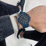 Hugo Boss Velocity Black Dial Blue Rubber Strap Watch for Men - 1513717
